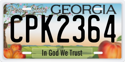 GA license plate CPK2364