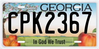 GA license plate CPK2367