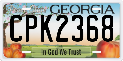 GA license plate CPK2368