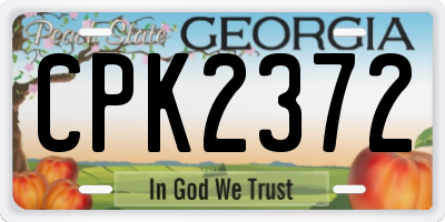 GA license plate CPK2372