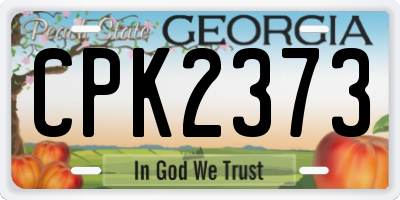 GA license plate CPK2373