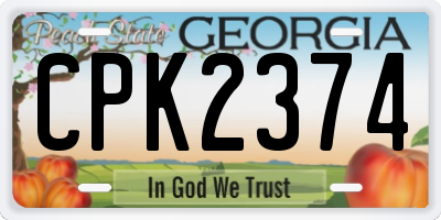 GA license plate CPK2374