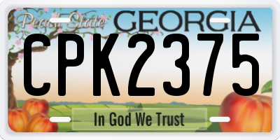 GA license plate CPK2375