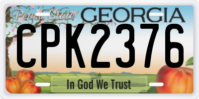 GA license plate CPK2376