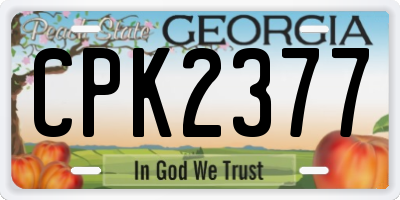 GA license plate CPK2377