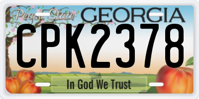 GA license plate CPK2378