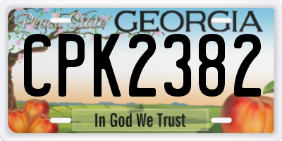 GA license plate CPK2382