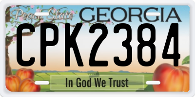 GA license plate CPK2384