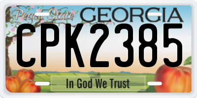 GA license plate CPK2385