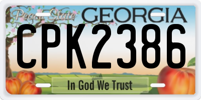 GA license plate CPK2386