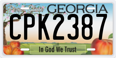 GA license plate CPK2387