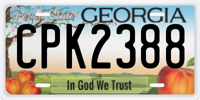 GA license plate CPK2388