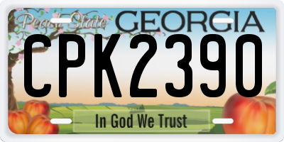 GA license plate CPK2390