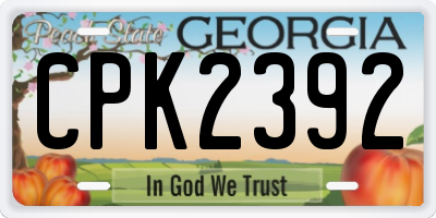 GA license plate CPK2392