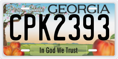 GA license plate CPK2393