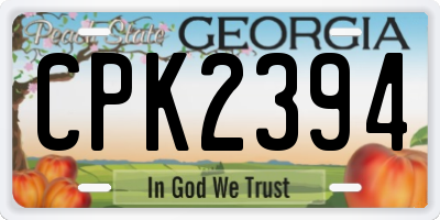 GA license plate CPK2394
