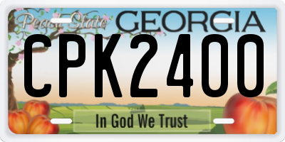 GA license plate CPK2400