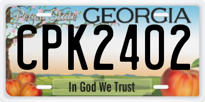 GA license plate CPK2402