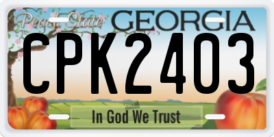 GA license plate CPK2403