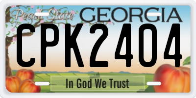 GA license plate CPK2404