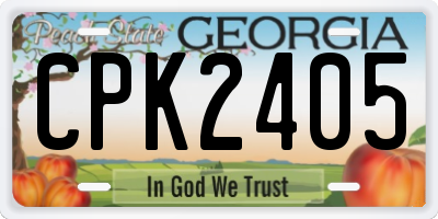 GA license plate CPK2405
