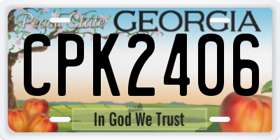 GA license plate CPK2406