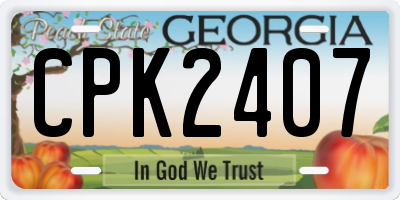 GA license plate CPK2407