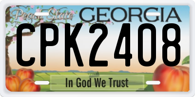 GA license plate CPK2408