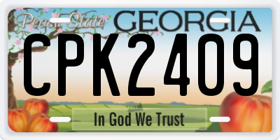 GA license plate CPK2409