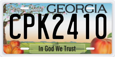 GA license plate CPK2410
