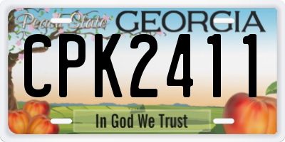 GA license plate CPK2411