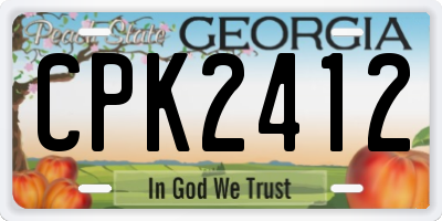 GA license plate CPK2412