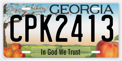 GA license plate CPK2413