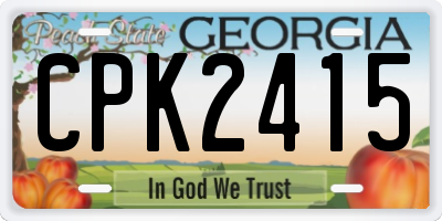 GA license plate CPK2415