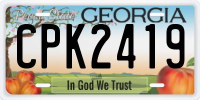 GA license plate CPK2419