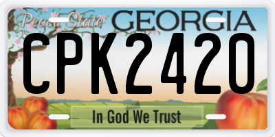 GA license plate CPK2420