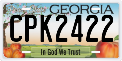 GA license plate CPK2422