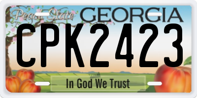 GA license plate CPK2423