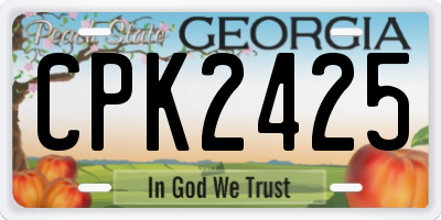 GA license plate CPK2425