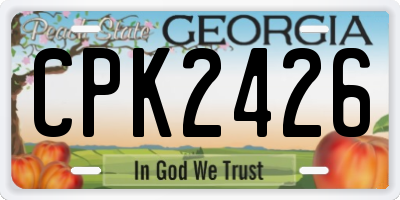 GA license plate CPK2426