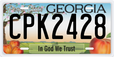 GA license plate CPK2428