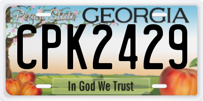 GA license plate CPK2429