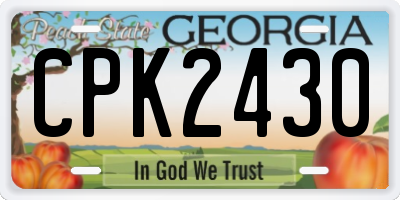 GA license plate CPK2430
