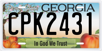 GA license plate CPK2431
