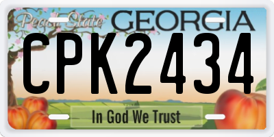GA license plate CPK2434