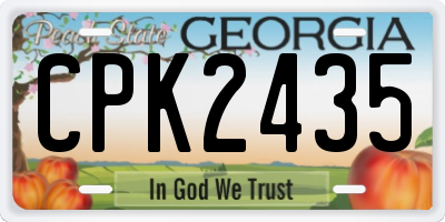 GA license plate CPK2435