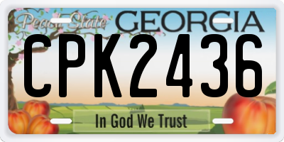 GA license plate CPK2436