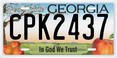 GA license plate CPK2437