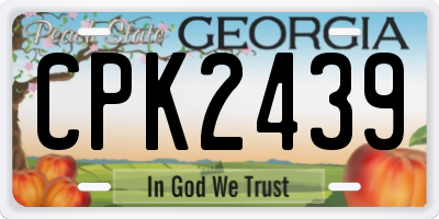 GA license plate CPK2439