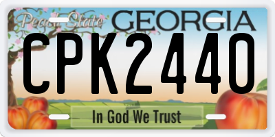 GA license plate CPK2440
